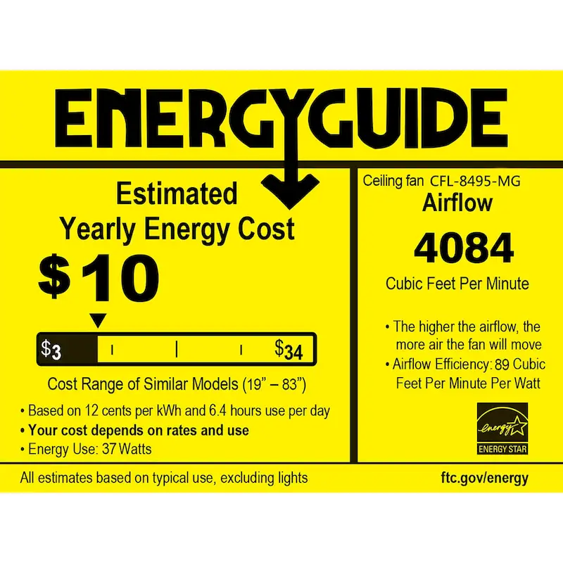 Larissa Matte Ceiling Fan Black+Gold 37-Inch 6-Light Open Metal Cage (Includes Remote)