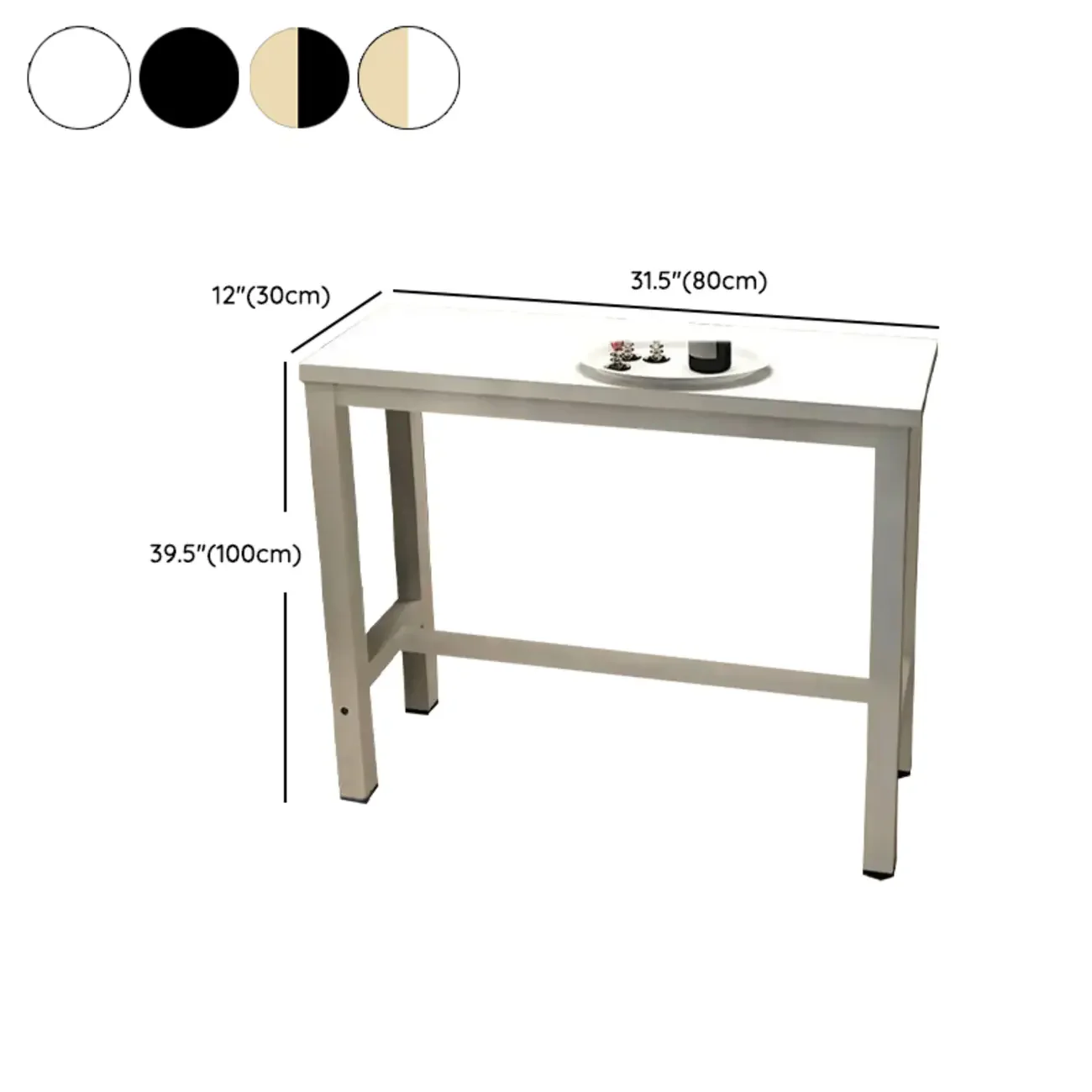 Modern Bar Table with Wood Top and Metal Legs
