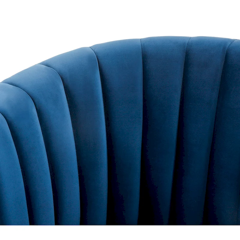 SAFAVIEH Couture Matejka Swivel Channel Tufted Barrel Chair - 28  W x 31  L x 30  H - 28Wx31Dx30H