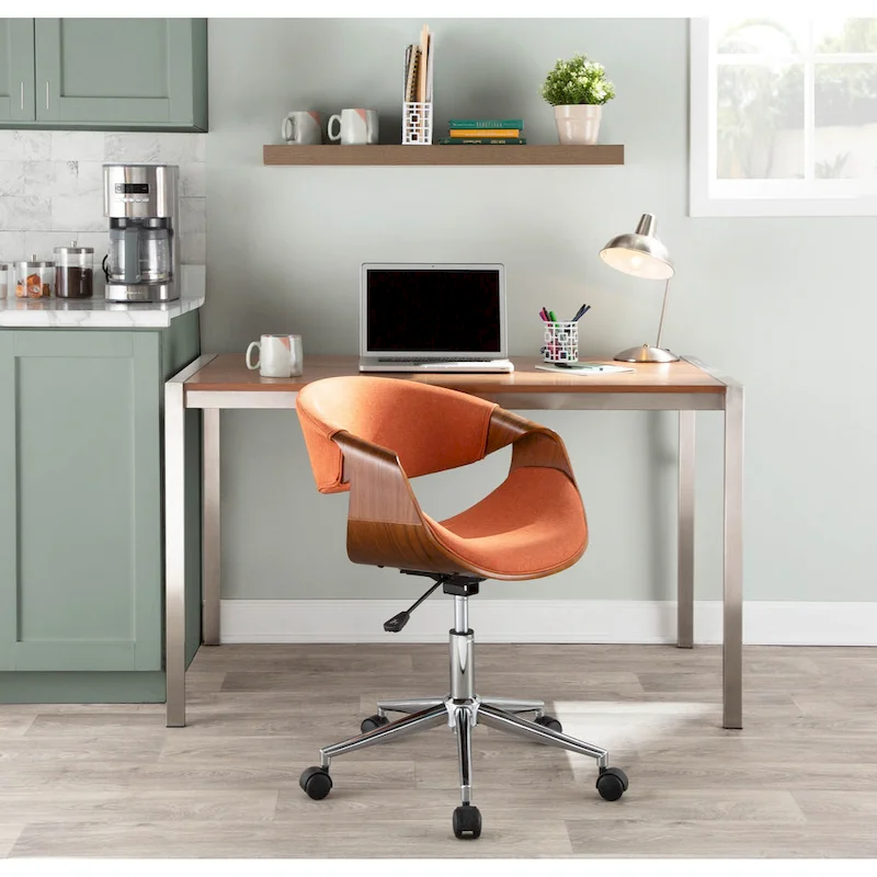 Carson Carrington Kanasen Mid-century Modern Walnut Wood Office Chair - N/A