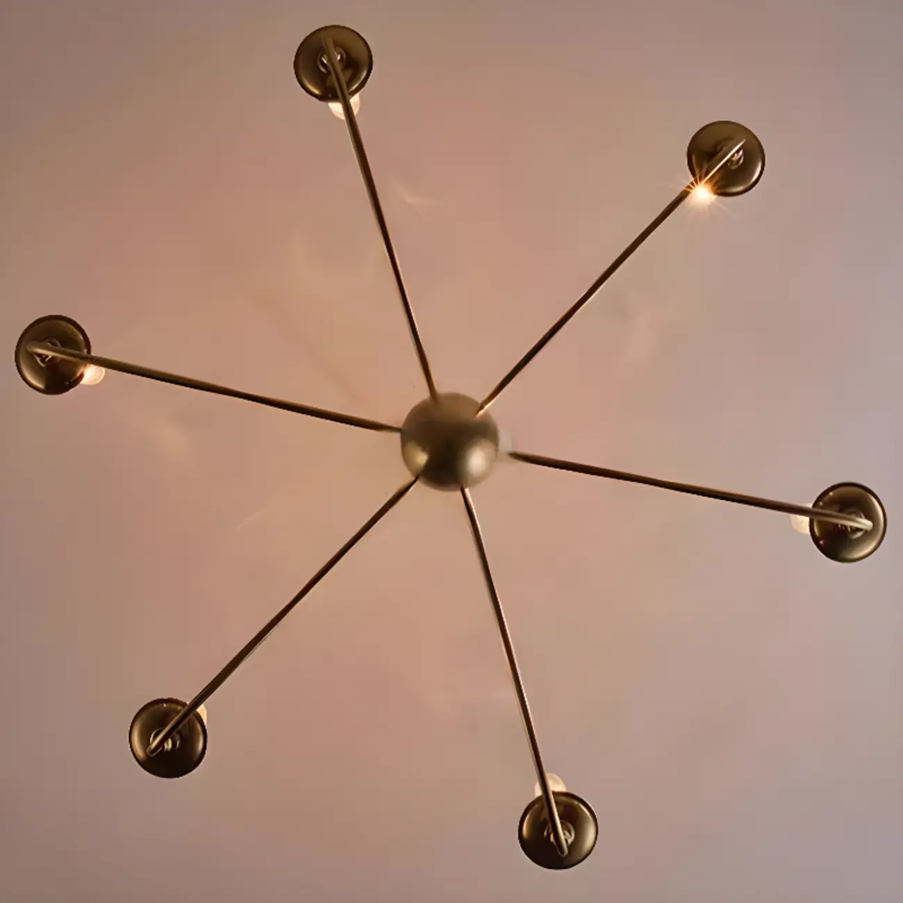Simple Linear Gold Metal Candelabra Chandelier