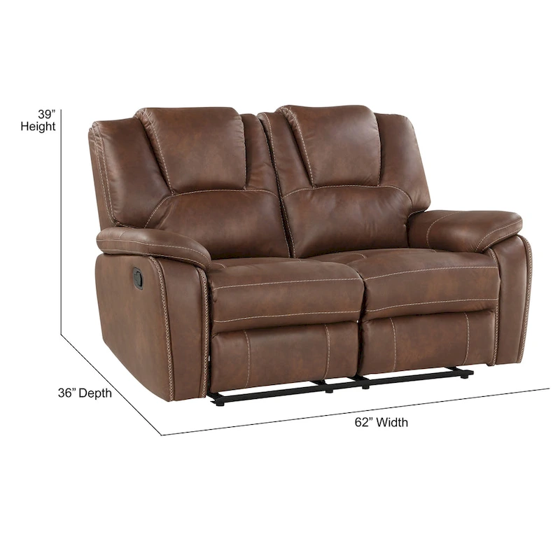 Steve Silver Kameryn Faux Leather Manual Reclining Loveseat