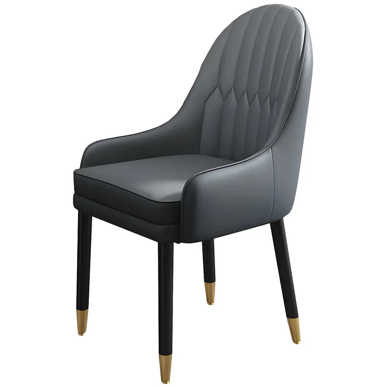 Modern Leather Upholstered Dining Chair with Arms