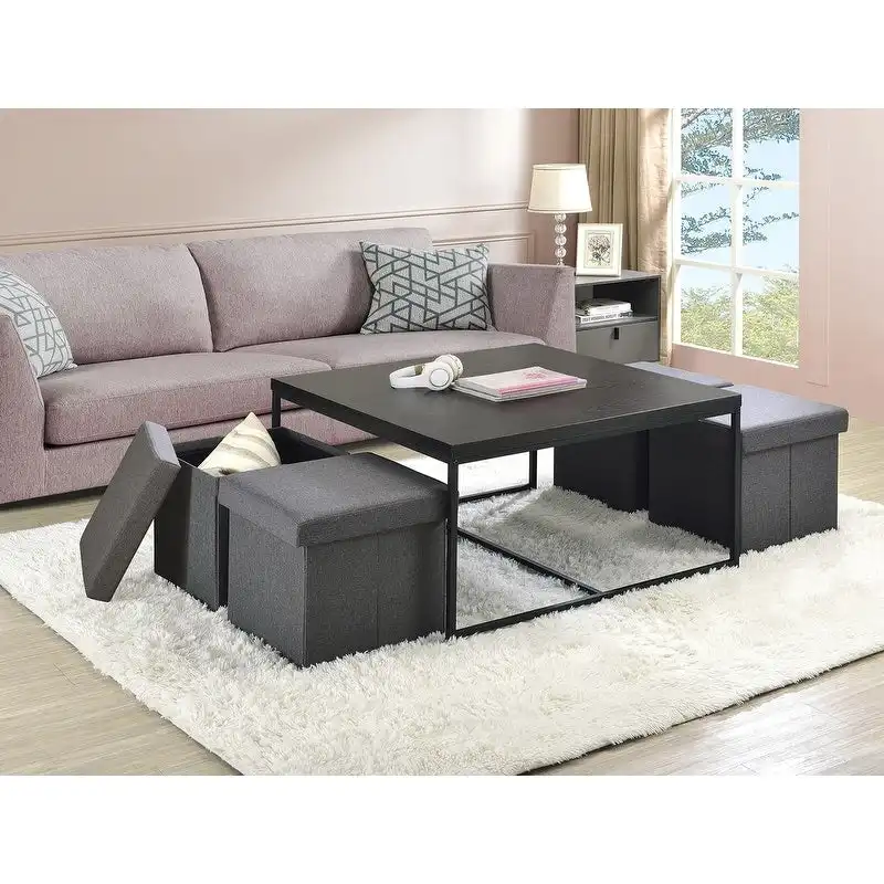 Caitlin Wood Grain 5 Piece Coffee Table Set