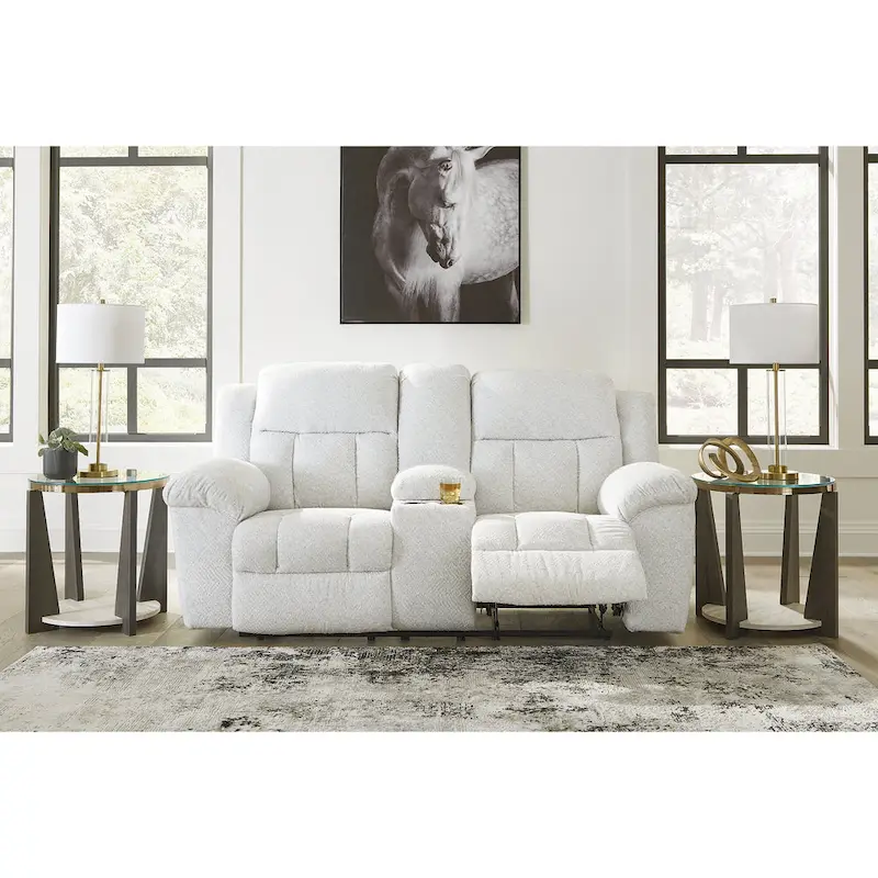 Signature Design by Ashley Frohn Double Reclining Loveseat with Console - 80W x 40D x 42H