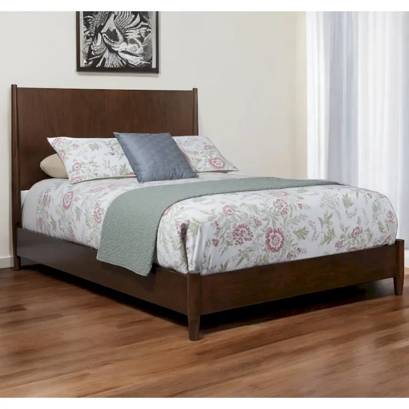HomeRoots Brown Solid Wood California King Bed Frame