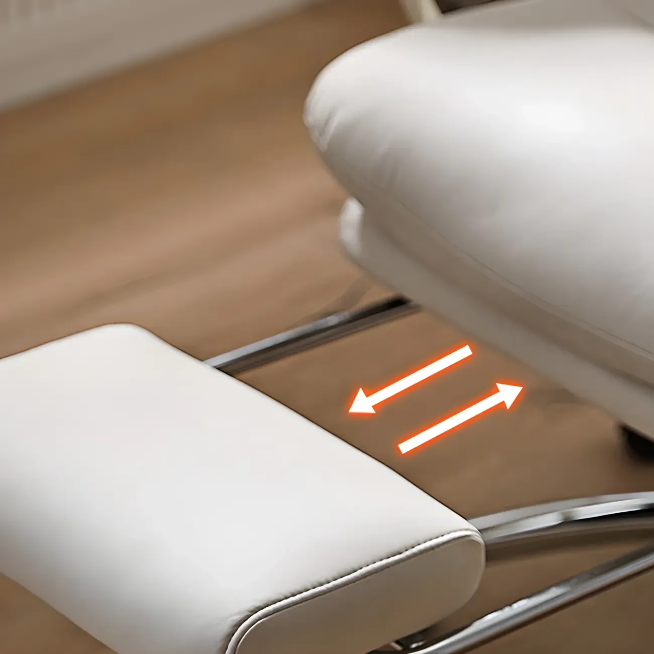 Elegant White Leather Casters Home Office Chair