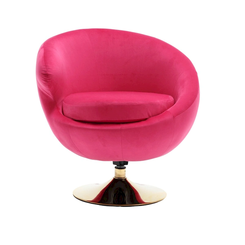 HOMEFUN Velvet 360 Degree Swivel Cuddle Barrel Accent Chairsset of 2