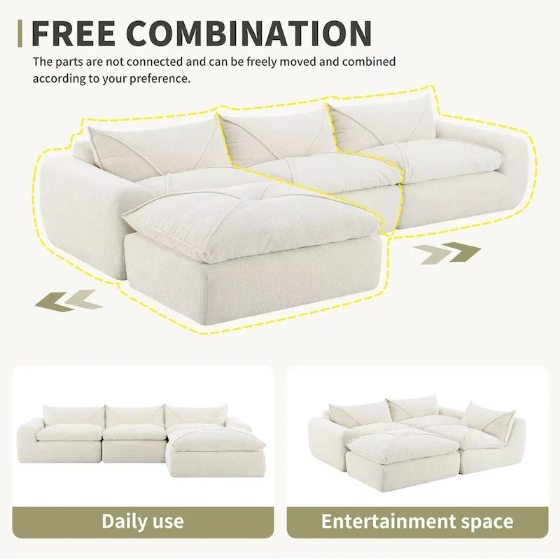 116  Fully Compressed Sofa with High Density Foam,Particle Chenille