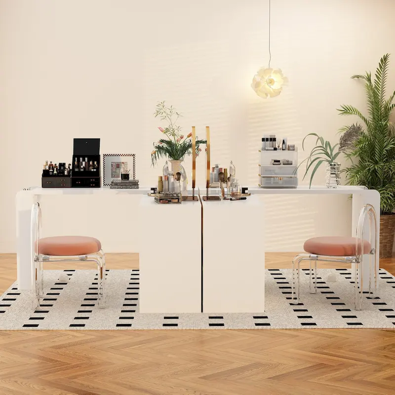 4-Drawer Desk Vanity Sideboard Bedroom Dresser Chest Of Drawers White