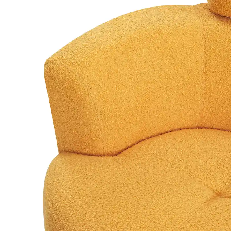 Polyester Barrel Swivel Chair with 360 Rotation, and Adjustable Headrest & Berber Fleece Upholstery - 320lb Capacity