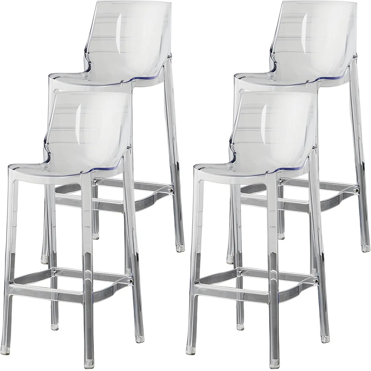 Modern Acrylic Transparent Chic Rectangle Durable Bar Stool