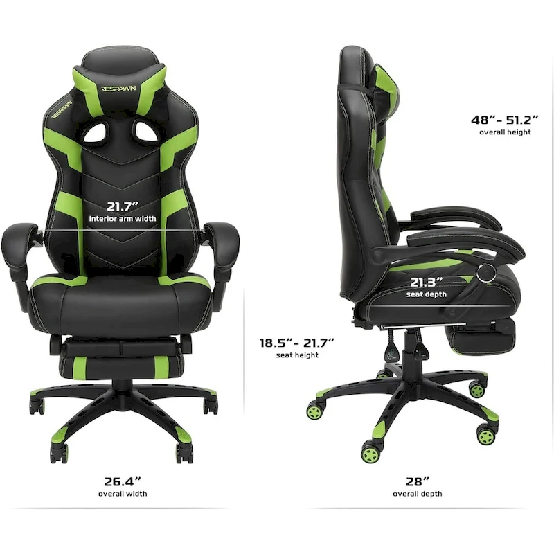 RESPAWN 110 Pro Gaming Chair - Gaming Chair with Footrest, Ergonomic Computer Desk Chair