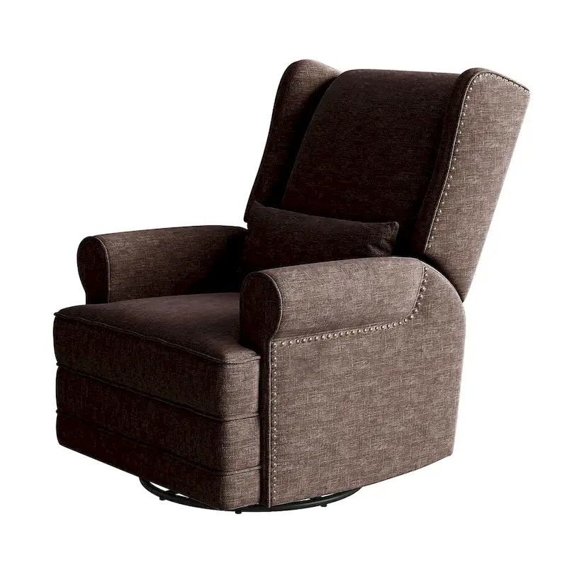 Swivel Recliner Chair with Extra Large Footrest, Grey