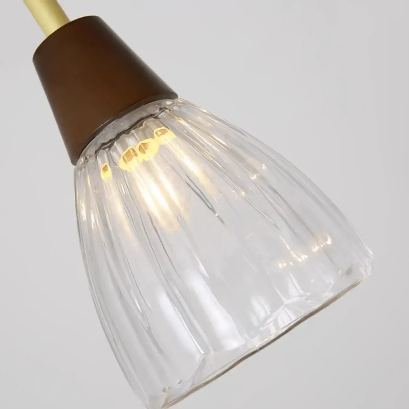 Modern Glass Dome Island Pendant Light in Walnut