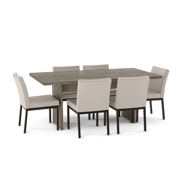 Amisco Jeffrey 72 Table and Perry Chairs 7-Pieces Dining Set