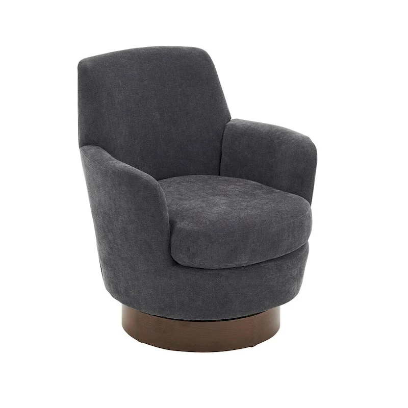 Swivel Round Accent Chairs Armchair with Stainless Steel Base