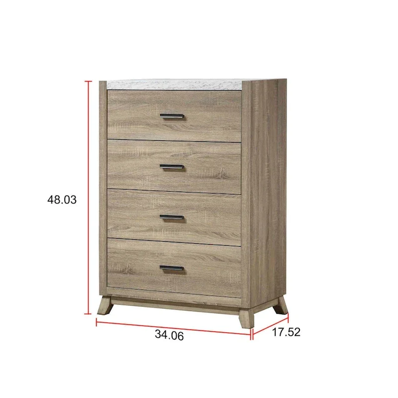 Daemon 4 Piece Light Brown Panel Bedroom Set