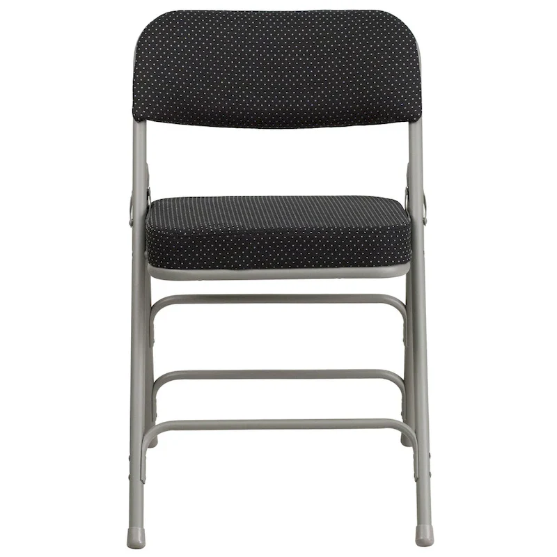 4 Pack Curved Triple Braced & Hinged Fabric Upholstered Metal Folding Chair
