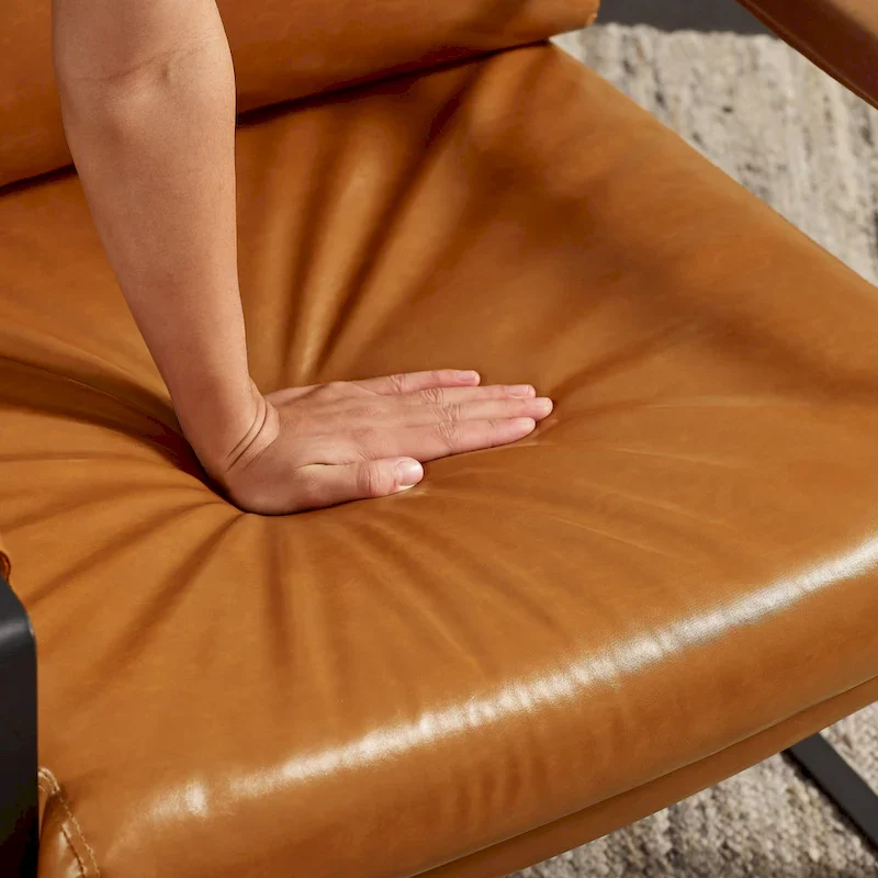 Art Leon Modern Faux Leather Accent Chairs Set of 2