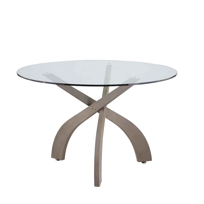 Somette Pogo Criss Cross Dining Set with Gray Chairs