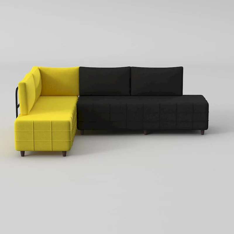 Sagopa Modern Metal Frame with Foam Seat Sectional Sofa