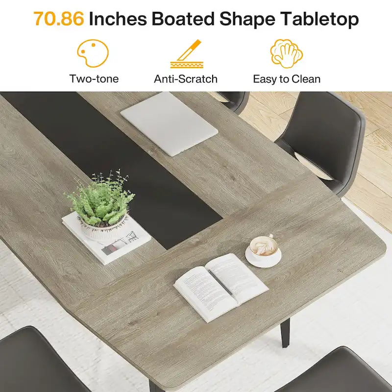 6FT Conference Table, Boat Shaped Meeting Table