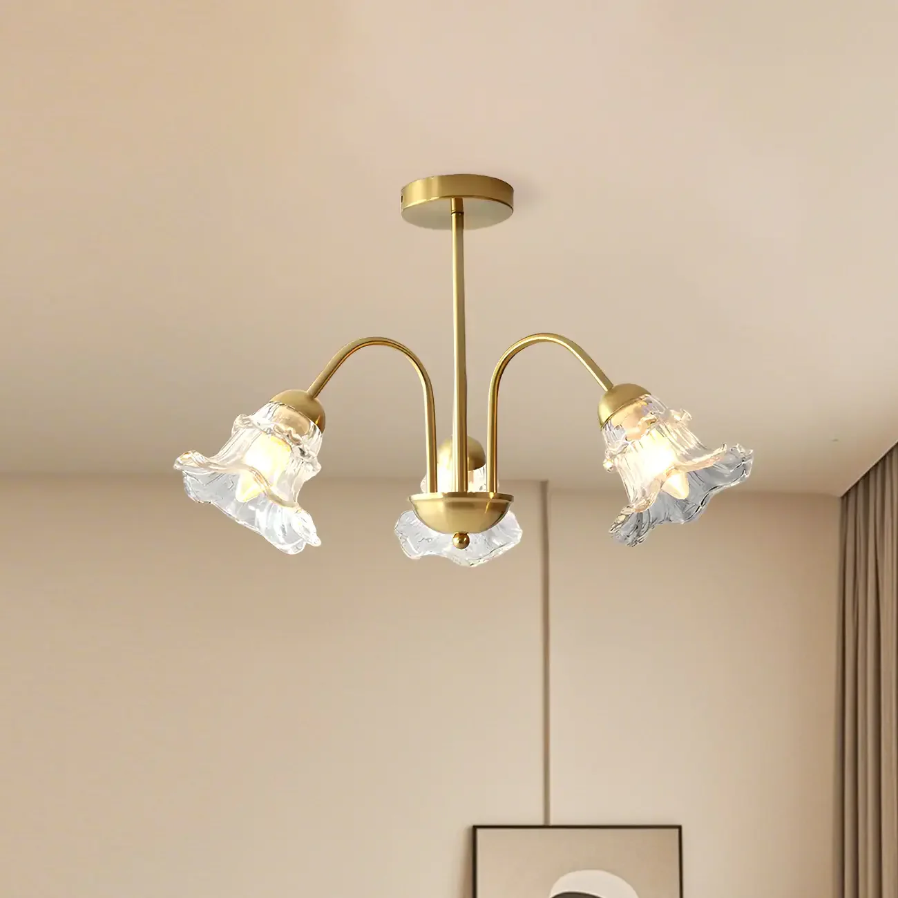 Luxury Vintage Crystal Flower Chandelier for Living Room