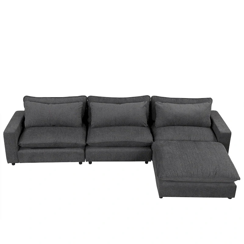 128inch Sectional Sofa Cloud Sofa Chenille Upholstered Sofa