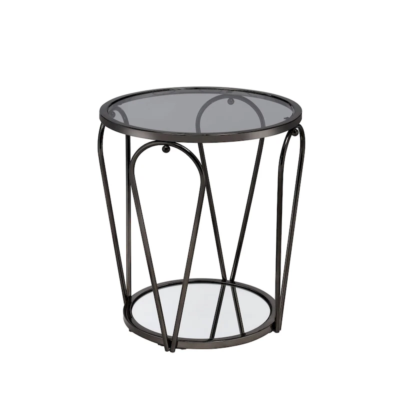 Gables Glam 20-inch Glass Top 1-Shelf End Table by Furniture of America