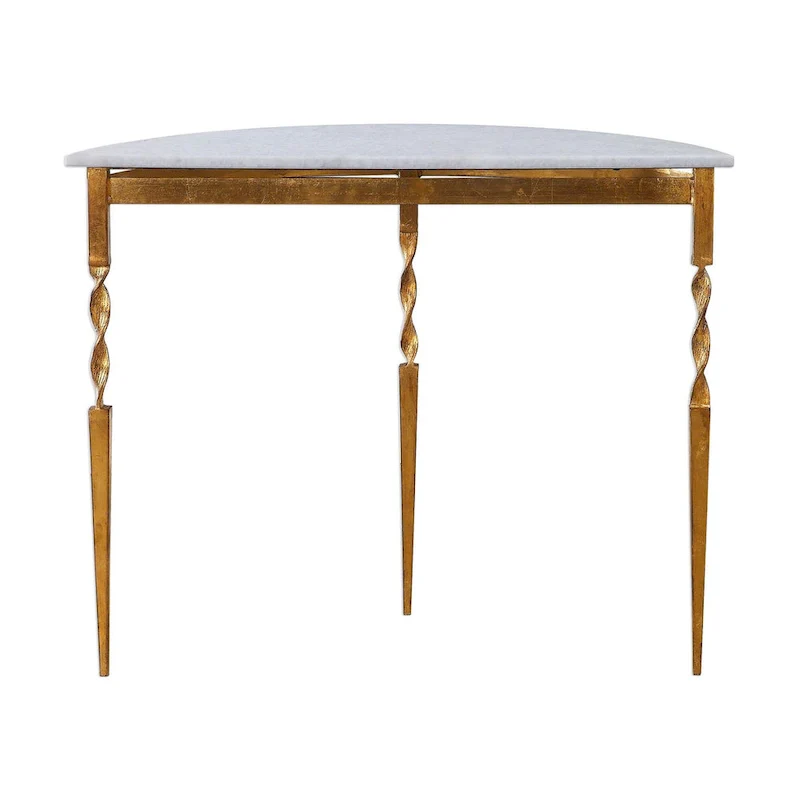 Uttermost Imelda 40 Long Marble Top Iron Console Table