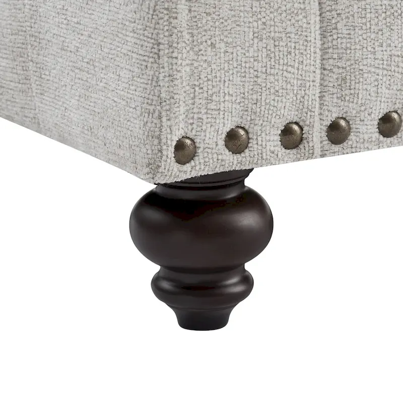 37.2 Chenille Upholstered Accent Chair with Nailheads