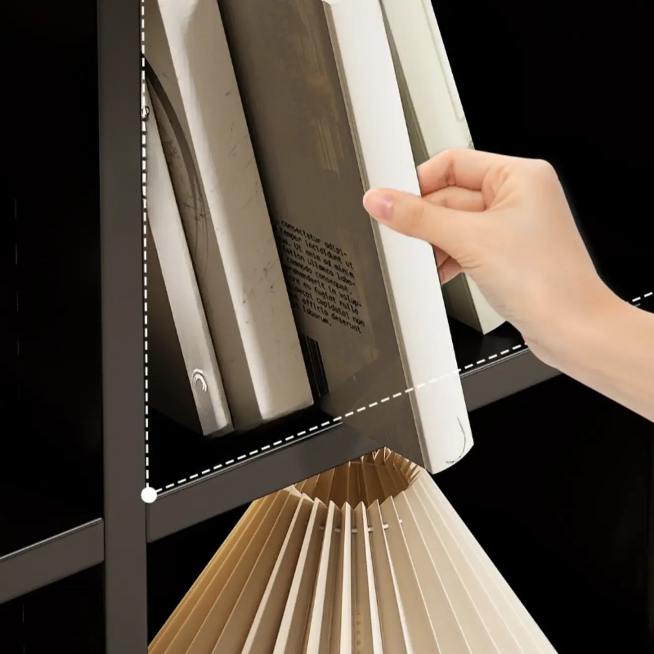 Modern Steel Cube Bookcase with Fabric Bins