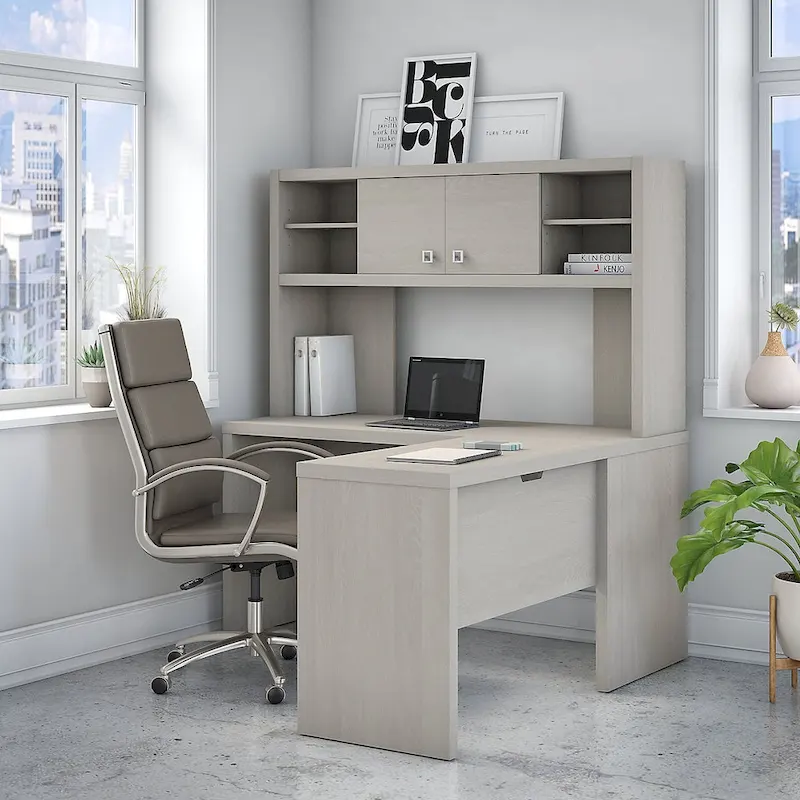 Echo L Shaped Desk with Hutch by Bush Business Furniture