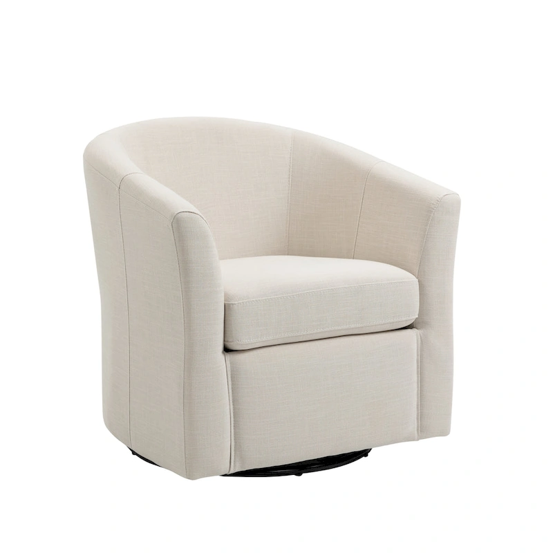 Modern Upholstered Swivel Barrel Chair Living Room Accent Chair