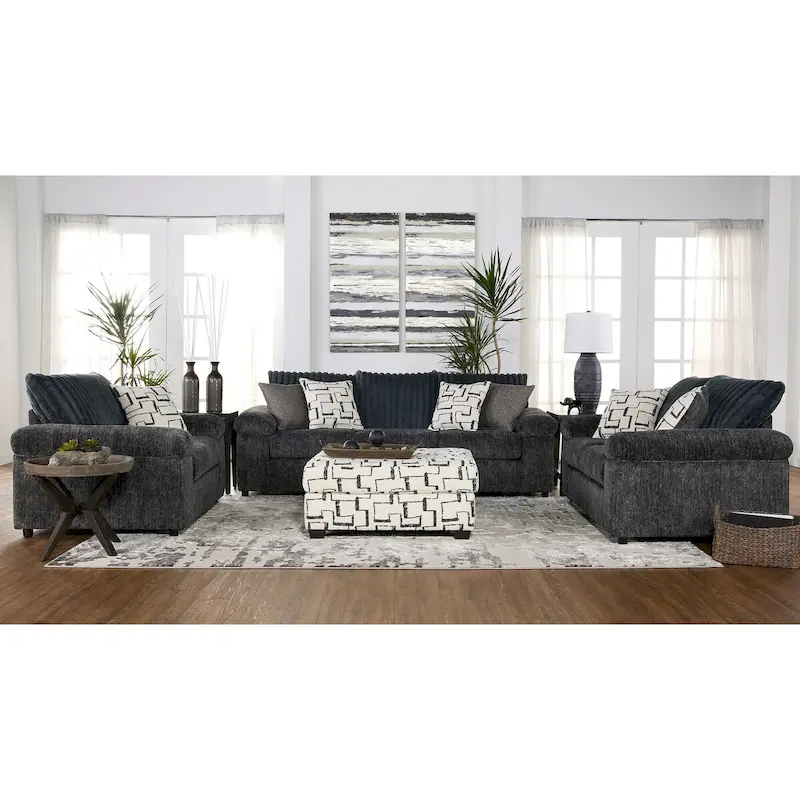 Roundhill Furniture Nason Wide Wale Corduroy Living Room 4-Piece Sofa Set