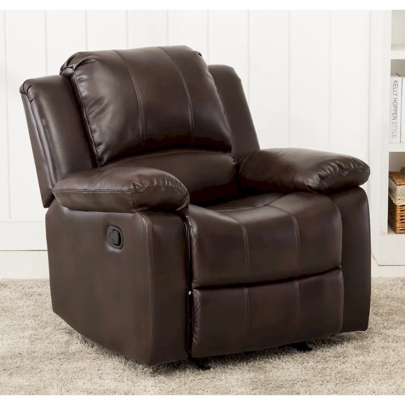 Charleston Leather Gel Glider Rocker Recliner by Greyson Living