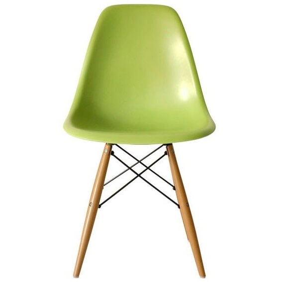 Designer Plastic Eiffel Chair Natural Wood Legs Retro Dining Armless With Back Desk Accent Living Room Side Dowel DSW