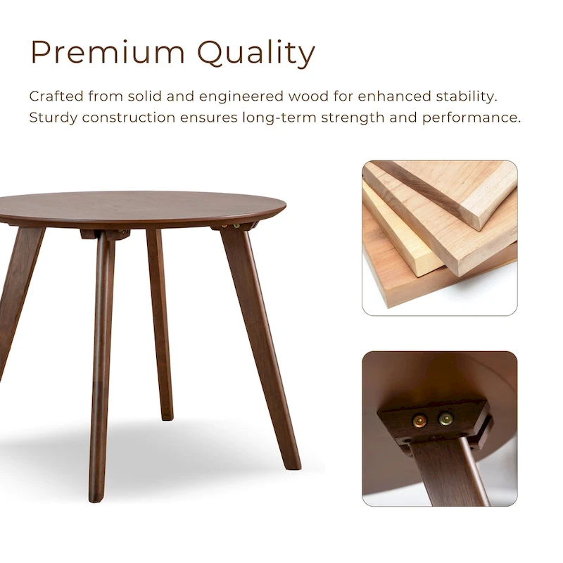 Furniture of America Beck Mid-century 2-Piece Walnut Boucle Wingback Accent Chair and Table Set