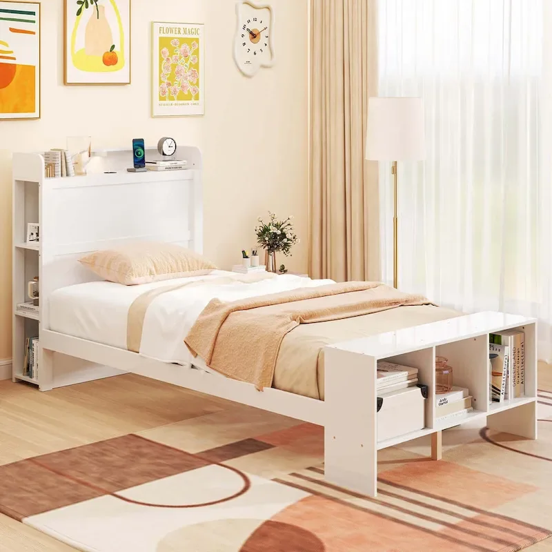 Single/Double Bed Frame (with Storage Headboard and Footboard)