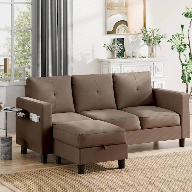 L-Shaped Sectional Sofa (With Interchangeable Chaise)