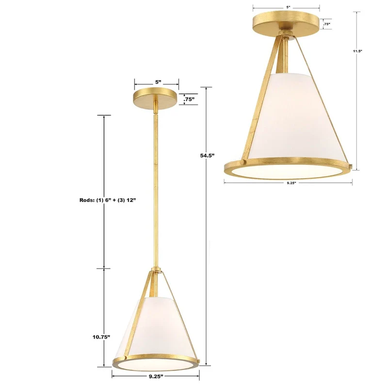 Fulton 1 Light Antique Gold Pendant