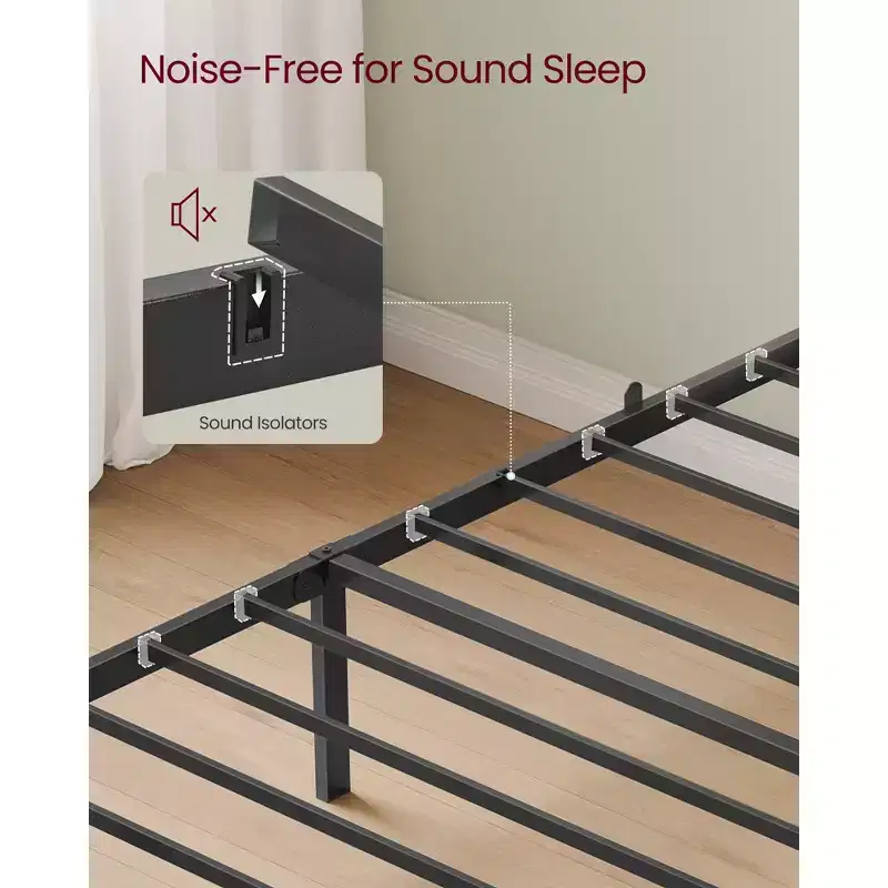 VASAGLE Twin Bed Frame with Upholstered Headboard,Footboard,550 lb Weight Capacity,Steel Slats,Easy Assembly,No Box Spring Needed