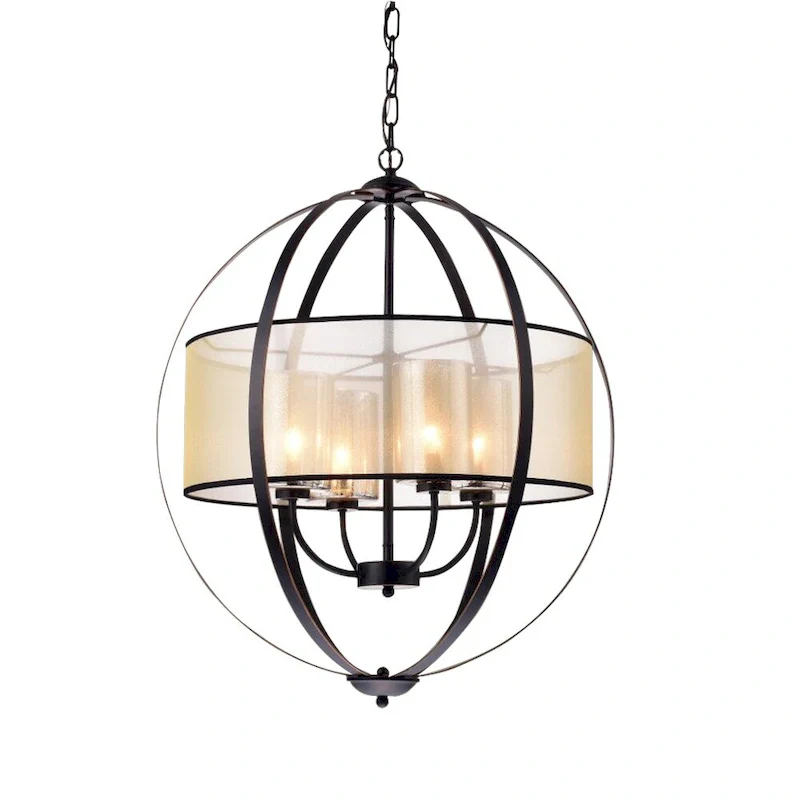 Bastien Metal 24-inch 4-light Strap Globe Pendant