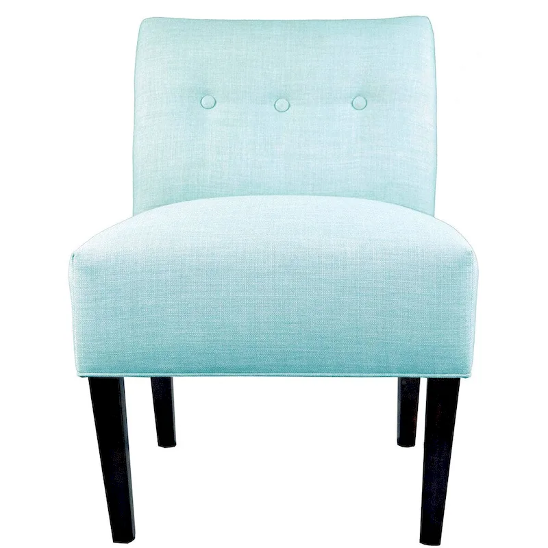 Button Tufted Ikat Accent Chair