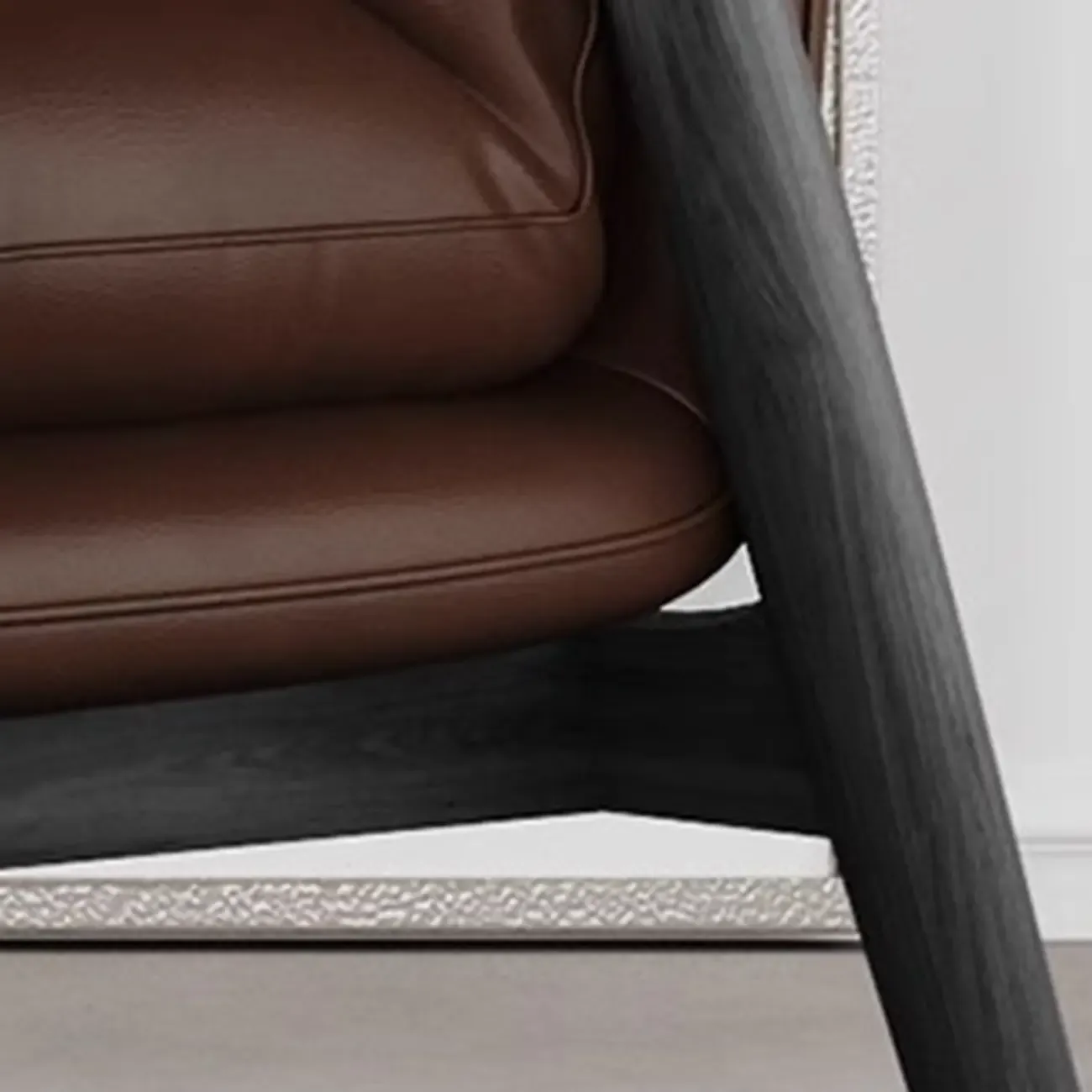 Brown Genuine Leather Living Room Upholstered Arm Chair