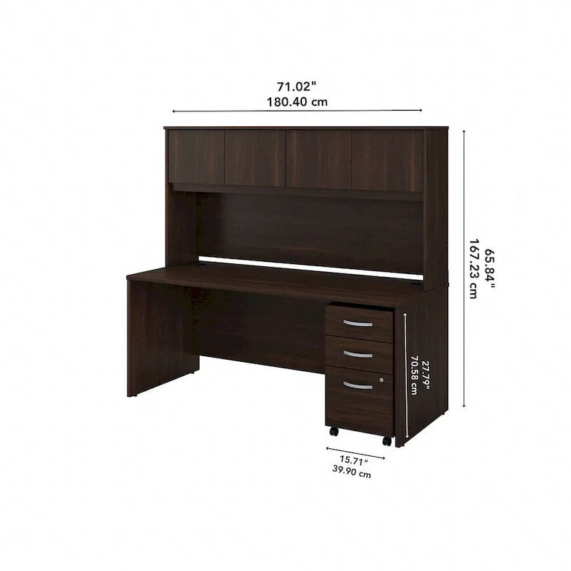 Studio C 72W Desk with Hutch and Drawers by Bush Business Furniture