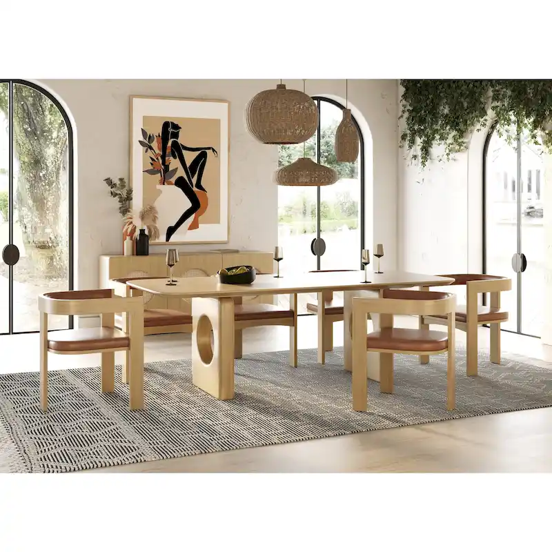 Nova Domus Oshana Modern White Oak Dining Table