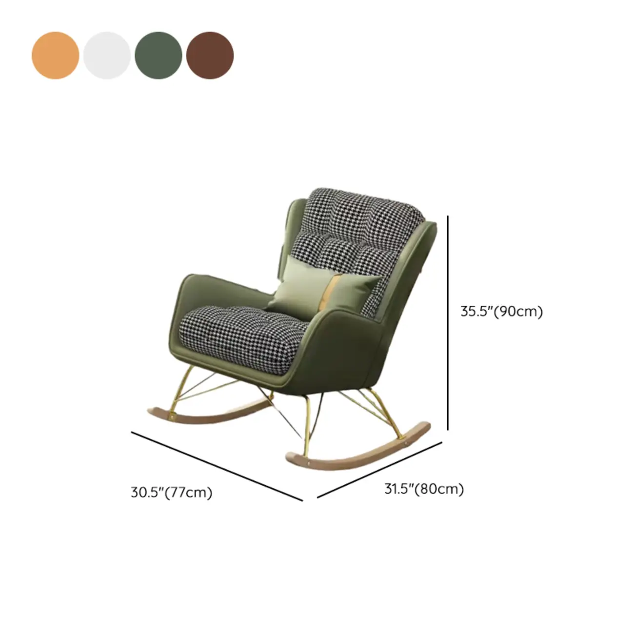 Modern Upholstered Rocking Chair with Optional Ottoman