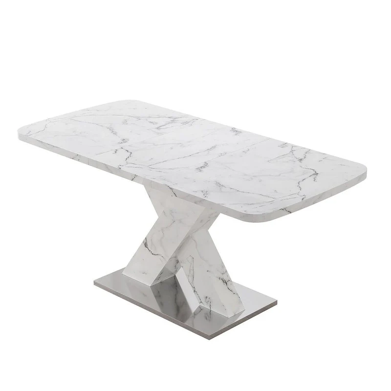 Modern 47.24-62.99 L Marble Square Dining Table